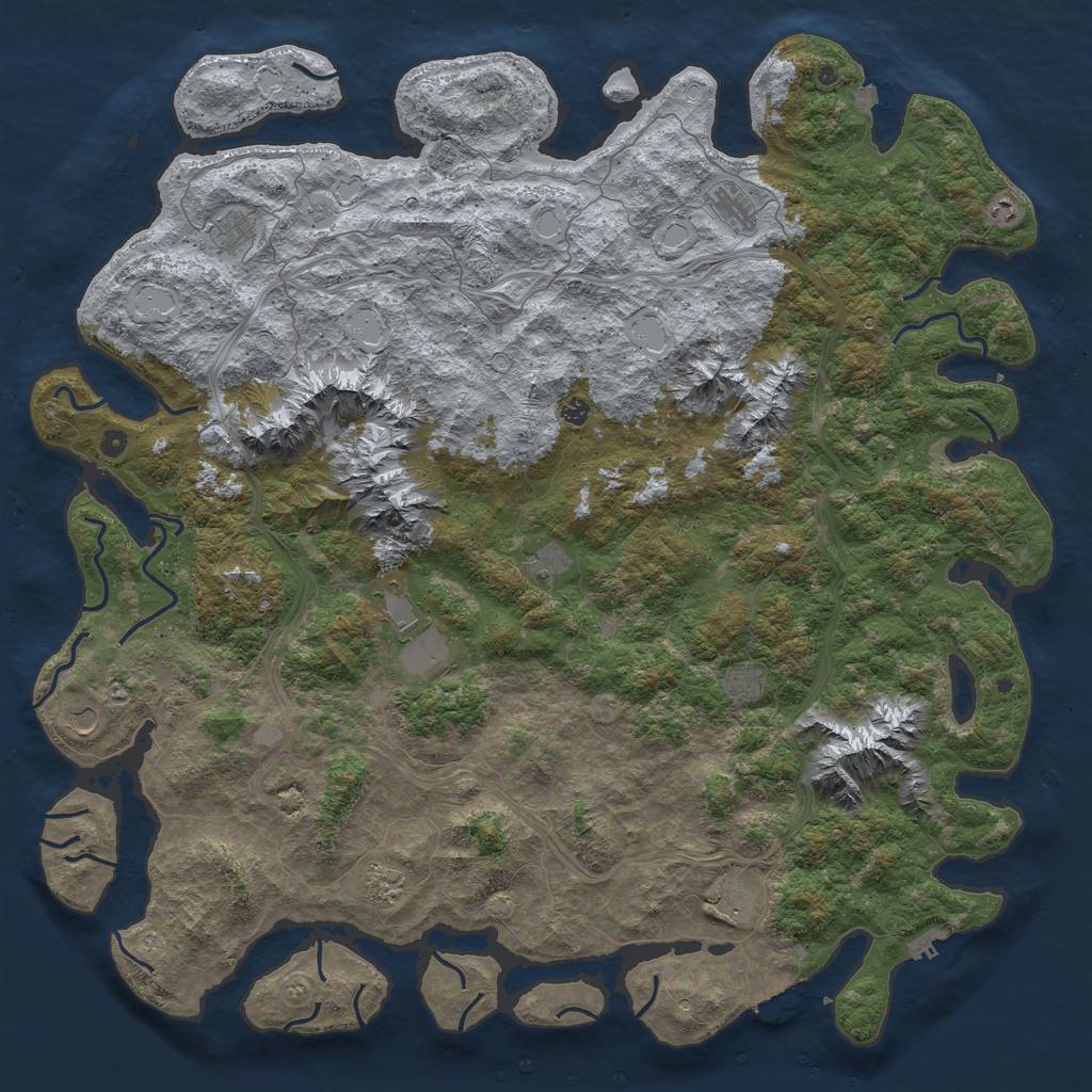 Rust Map: Procedural Map, Size: 6000, Seed: 62707792, 19 Monuments