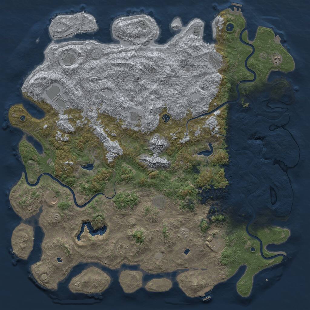 Rust Map: Procedural Map, Size: 6000, Seed: 62707792, 17 Monuments