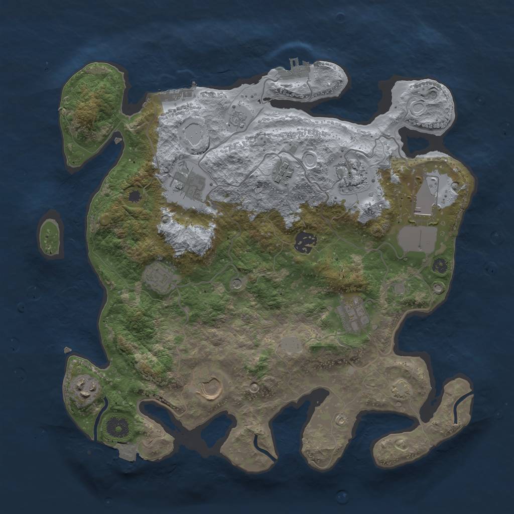 Rust Map: Procedural Map, Size: 3500, Seed: 82474176, 17 Monuments