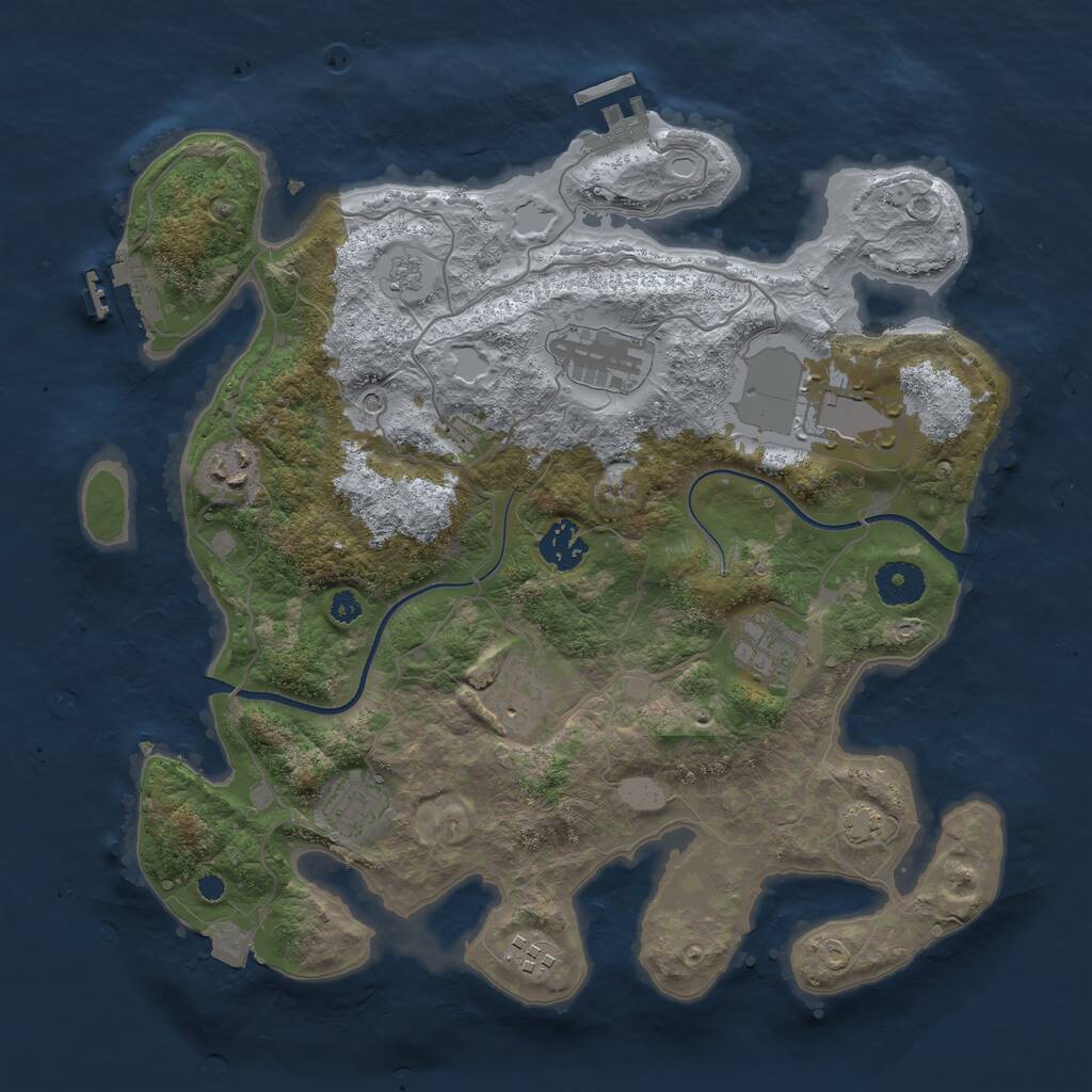 Rust Map: Procedural Map, Size: 3500, Seed: 82474176, 14 Monuments