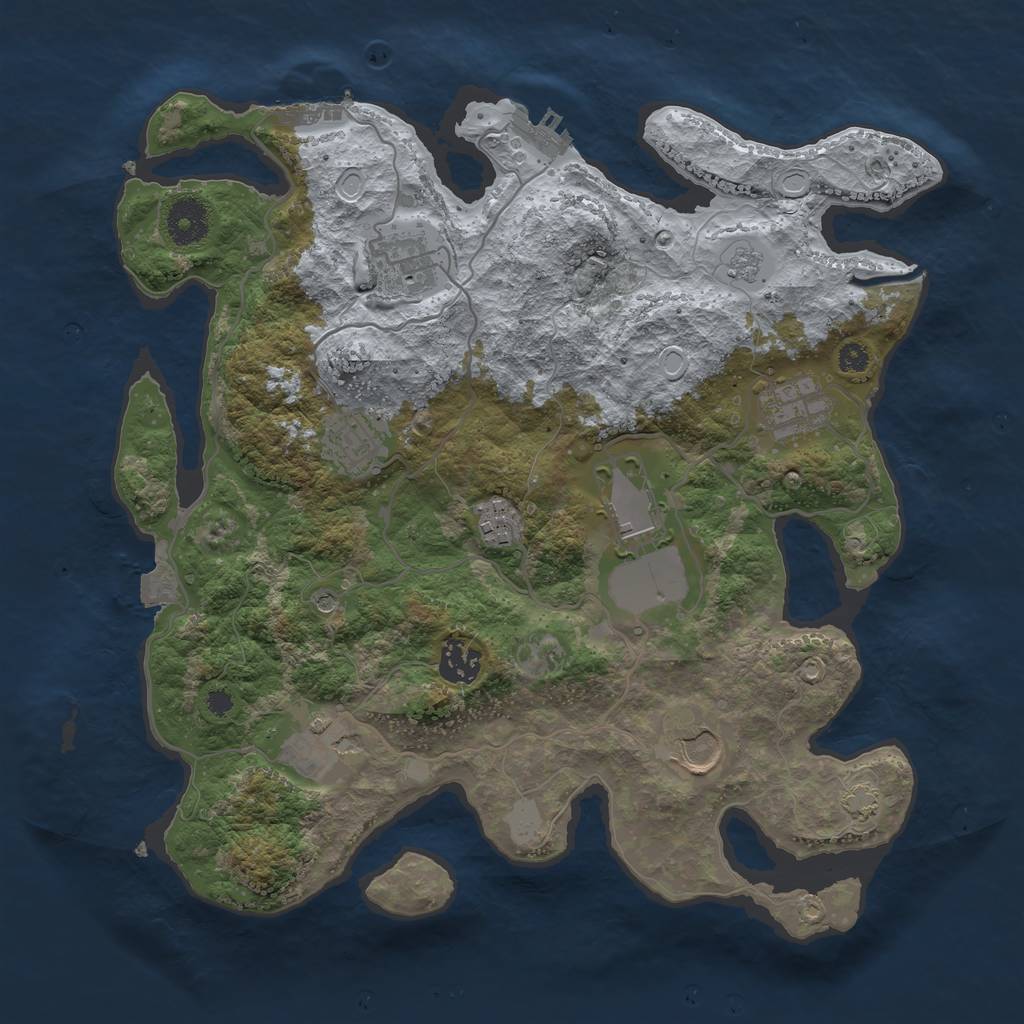 Rust Map: Procedural Map, Size: 3500, Seed: 2017111108, 16 Monuments