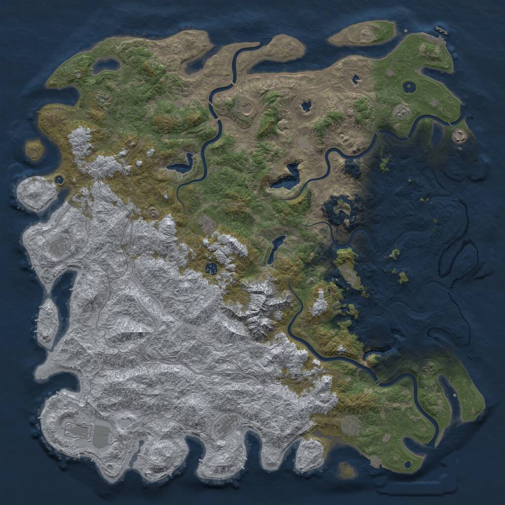 Rust Map: Procedural Map, Size: 6000, Seed: 1977539810, 17 Monuments
