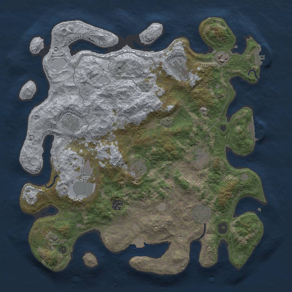 Rust Map: Procedural Map, Size: 4000, Seed: 1525568200, 18 Monuments