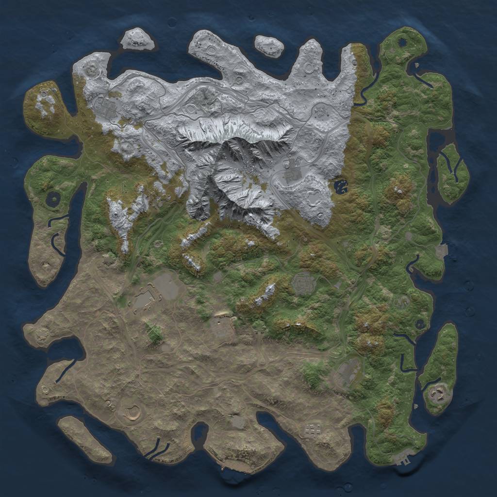 Rust Map: Procedural Map, Size: 5003, Seed: 3448822, 19 Monuments