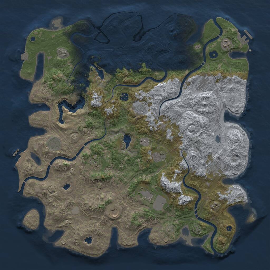Rust Map: Procedural Map, Size: 4800, Seed: 69913833, 17 Monuments