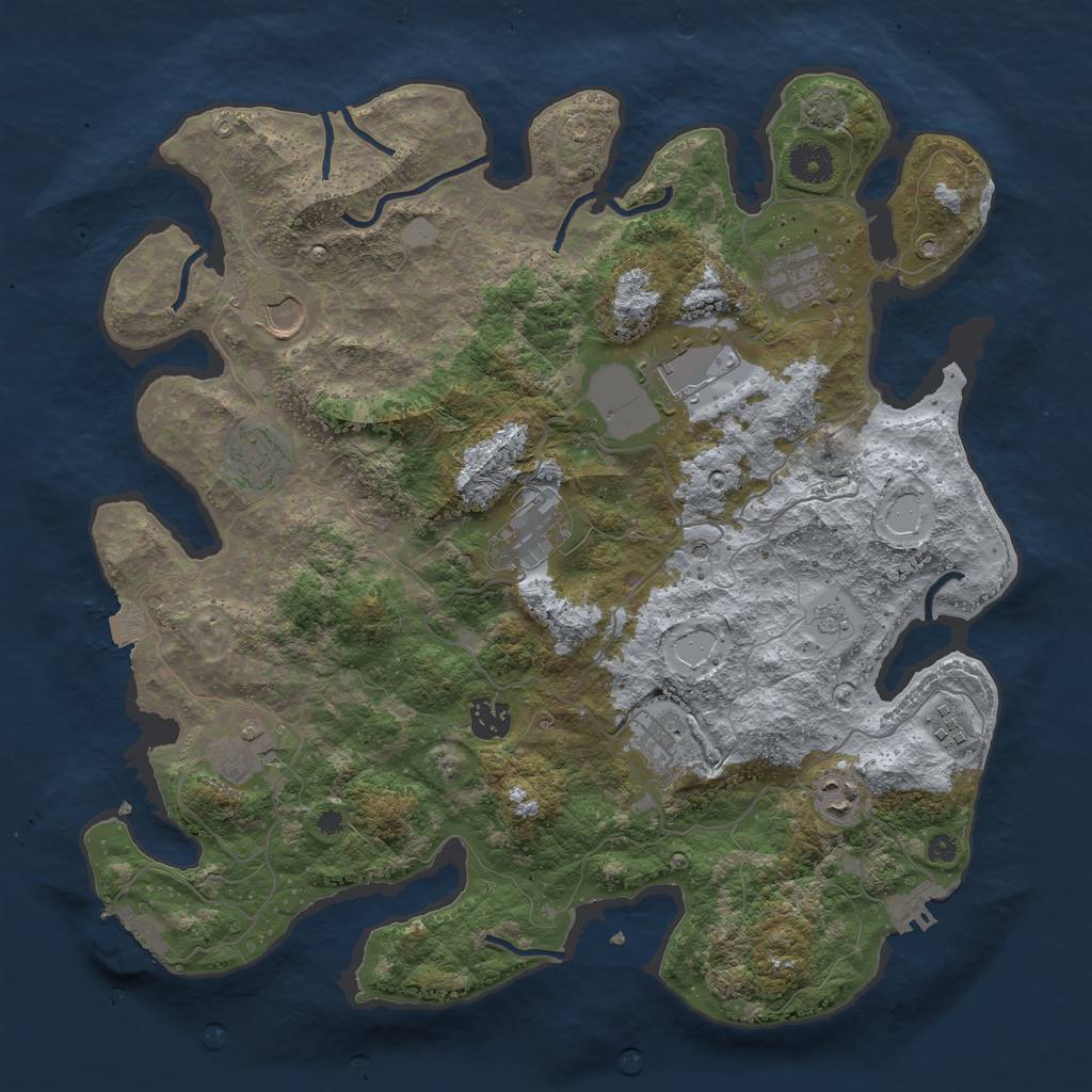 Rust Map: Procedural Map, Size: 3850, Seed: 34564, 18 Monuments