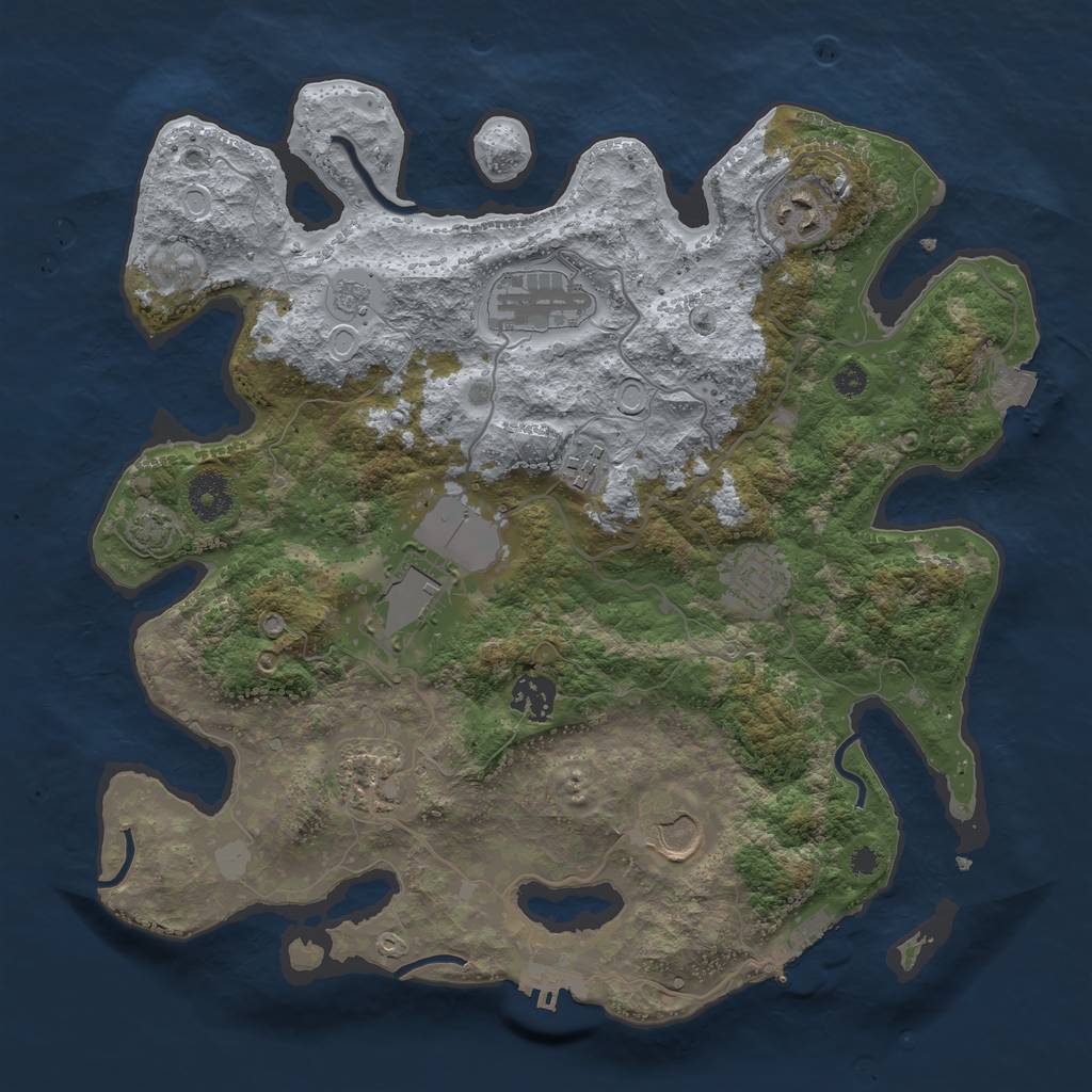 Rust Map: Procedural Map, Size: 3500, Seed: 302563395, 15 Monuments