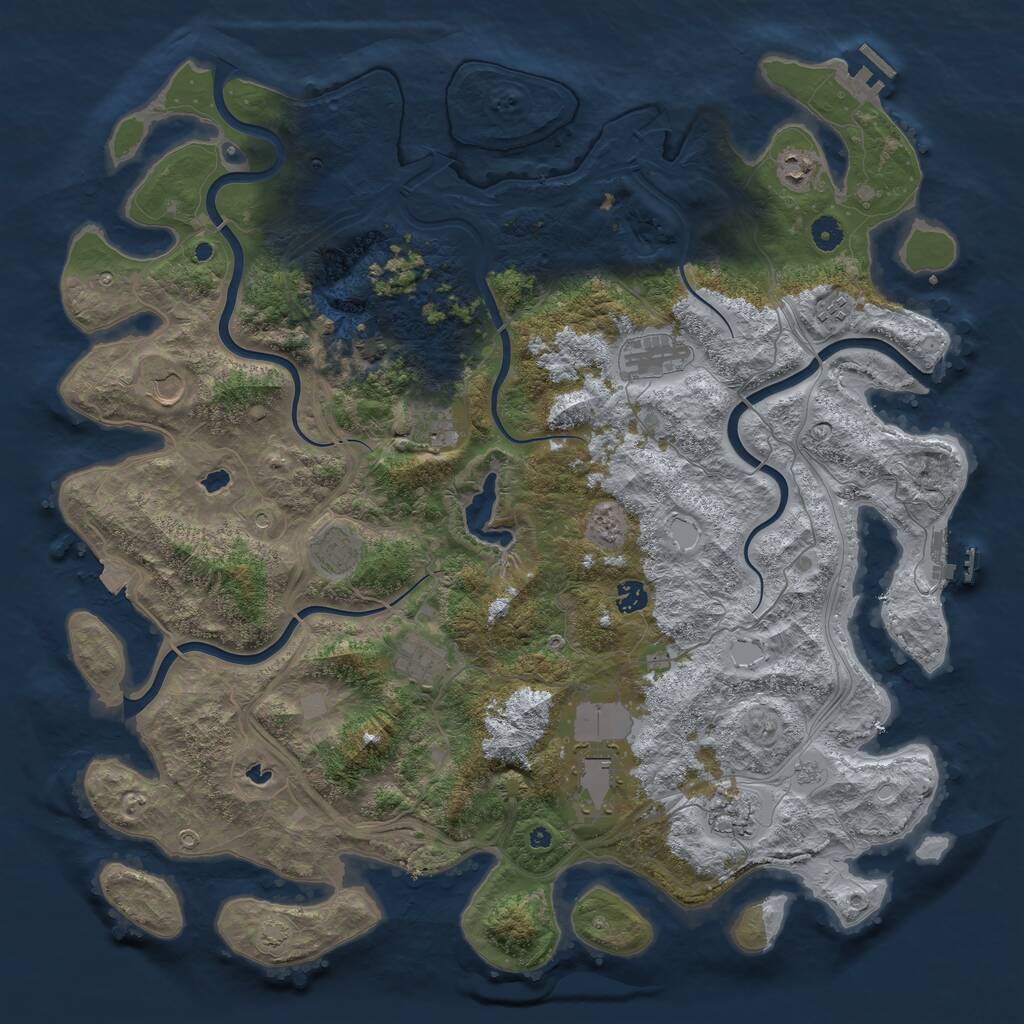 Rust Map: Procedural Map, Size: 4700, Seed: 1350618062, 16 Monuments