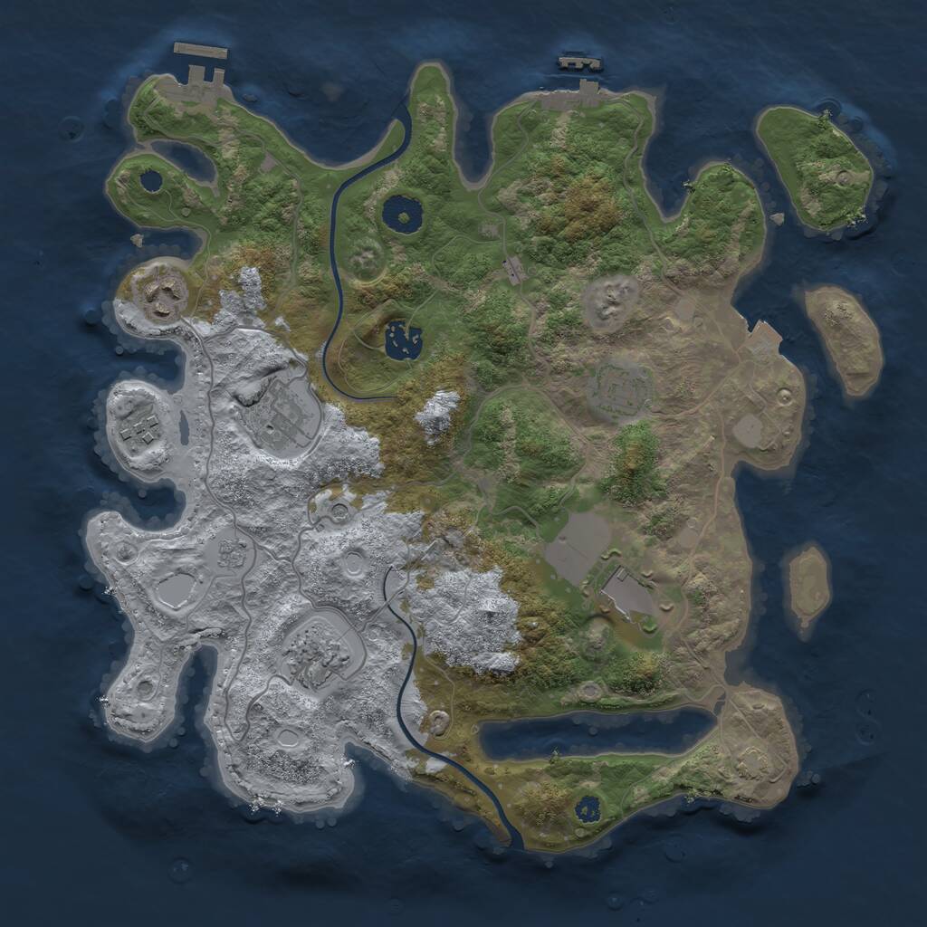 Rust Map: Procedural Map, Size: 3500, Seed: 925472194, 13 Monuments