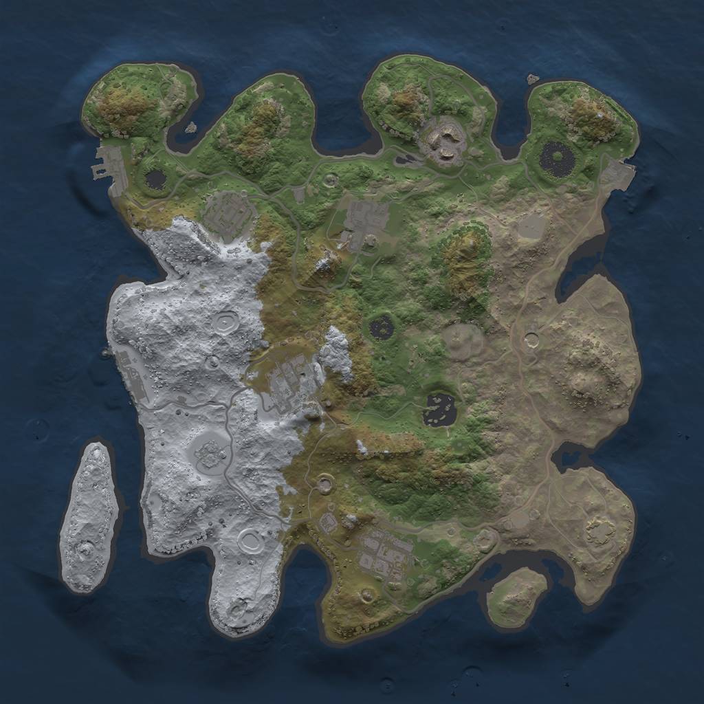 Rust Map: Procedural Map, Size: 3000, Seed: 271940002, 14 Monuments