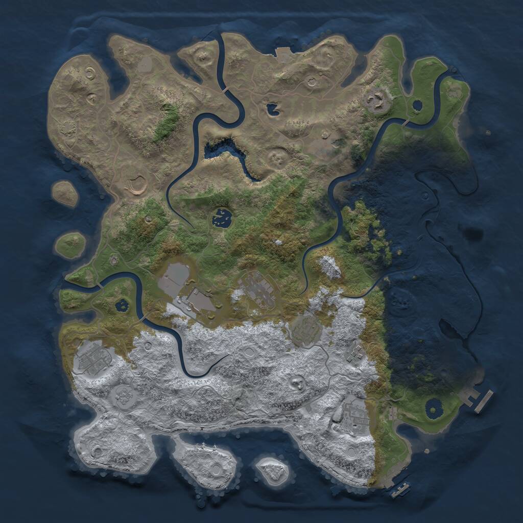 Rust Map: Procedural Map, Size: 4050, Seed: 269306584, 16 Monuments