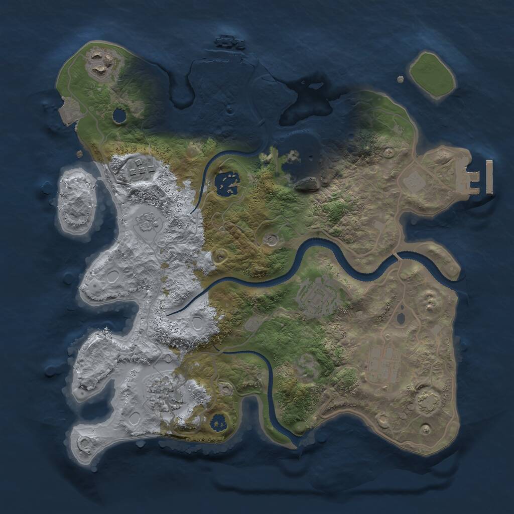 Rust Map: Procedural Map, Size: 3000, Seed: 63500930, 13 Monuments