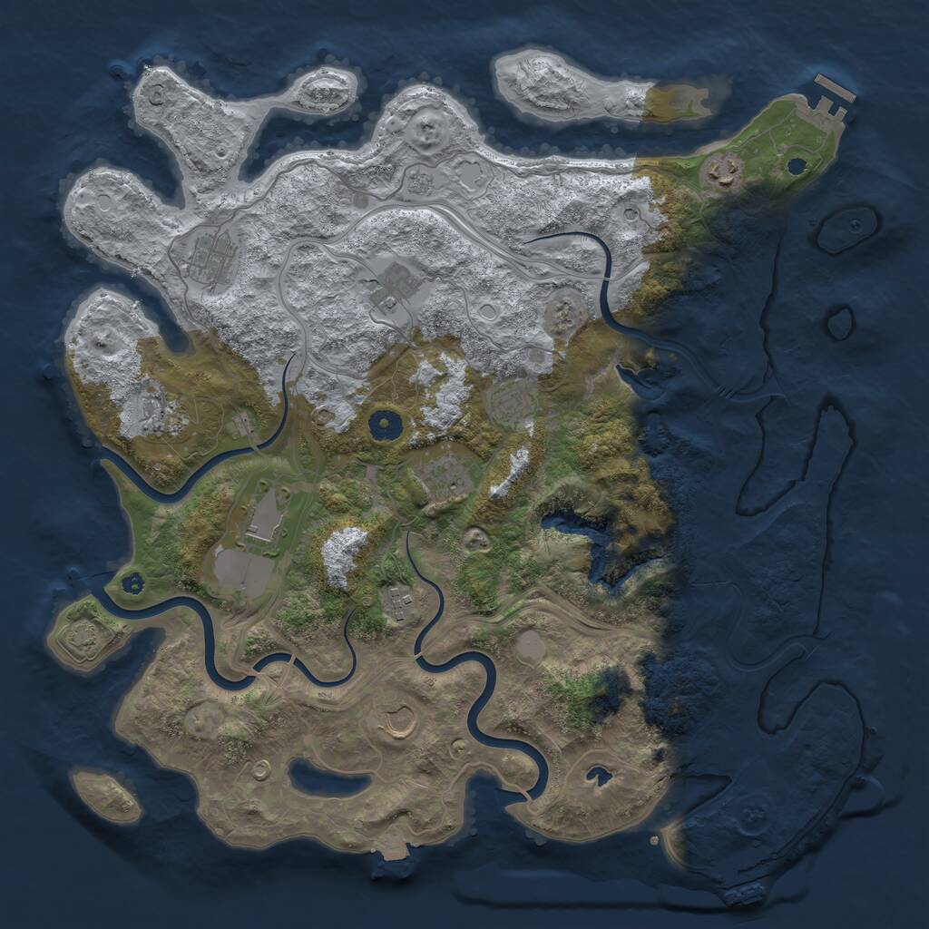 Rust Map: Procedural Map, Size: 4250, Seed: 1918536595, 15 Monuments