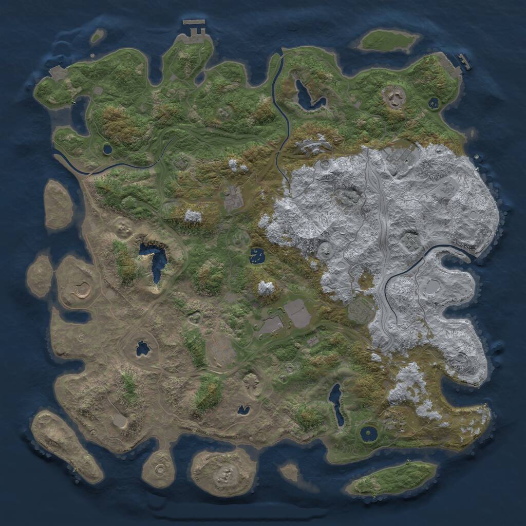 Rust Map: Procedural Map, Size: 4800, Seed: 477378756, 16 Monuments