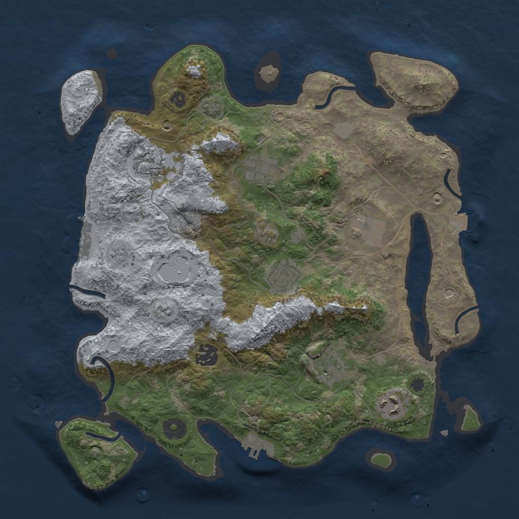 Rust Map: Procedural Map, Size: 3400, Seed: 83449412, 15 Monuments