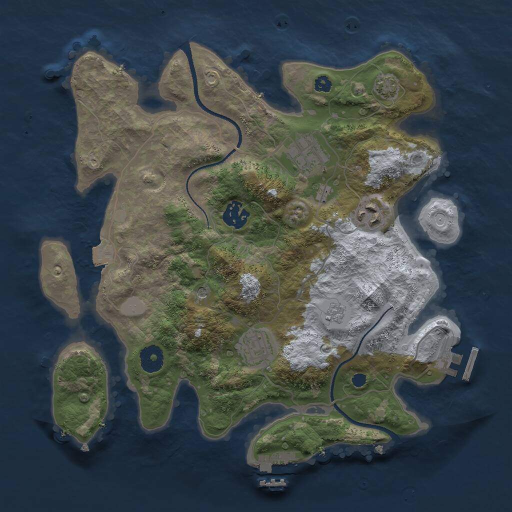 Rust Map: Procedural Map, Size: 3000, Seed: 179177464, 10 Monuments