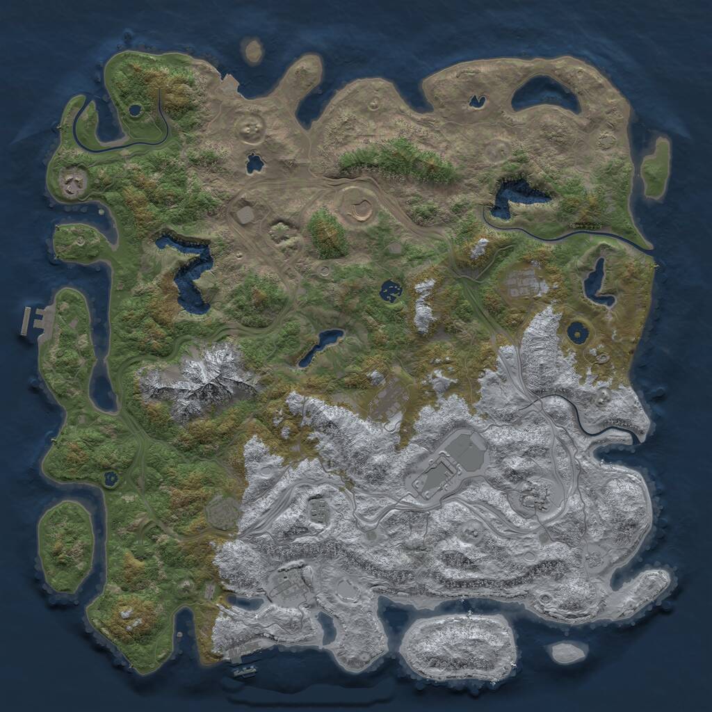 Rust Map: Procedural Map, Size: 5000, Seed: 2112649426, 16 Monuments