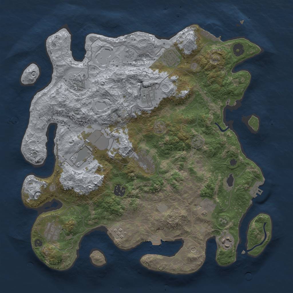 Rust Map: Procedural Map, Size: 3700, Seed: 1525568200, 18 Monuments