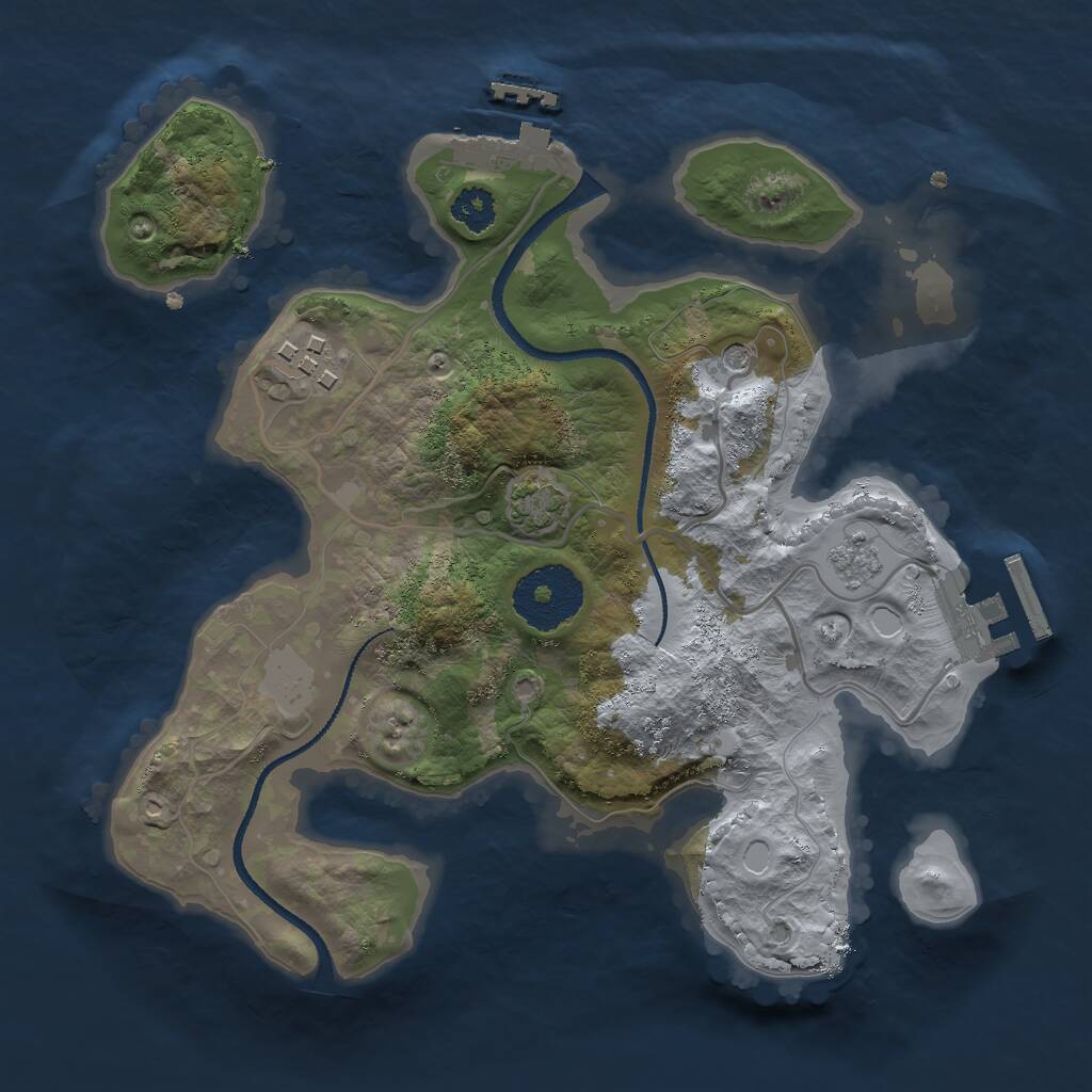 Rust Map: Procedural Map, Size: 2500, Seed: 1481191430, 7 Monuments