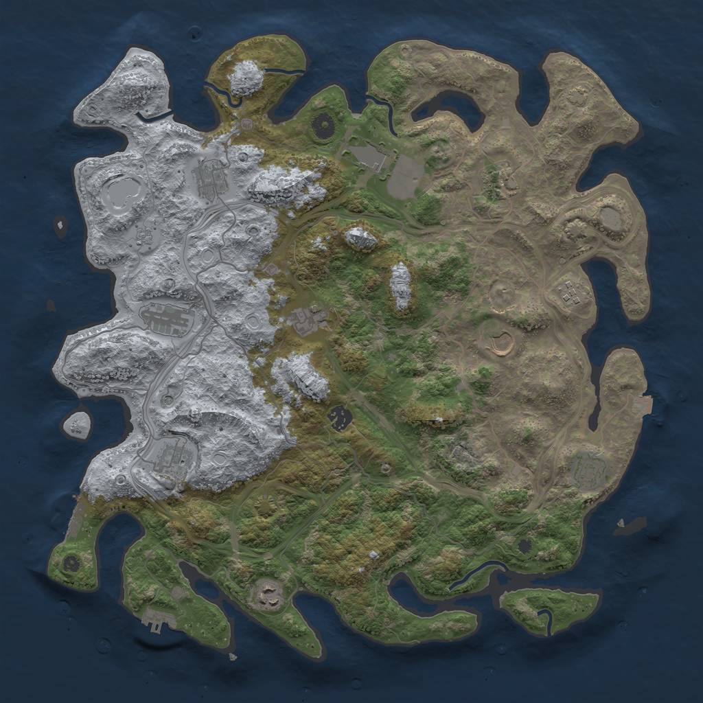 Rust Map: Procedural Map, Size: 4400, Seed: 24556924, 19 Monuments