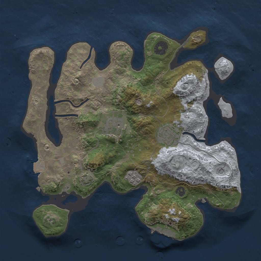 Rust Map: Procedural Map, Size: 2800, Seed: 56789, 9 Monuments