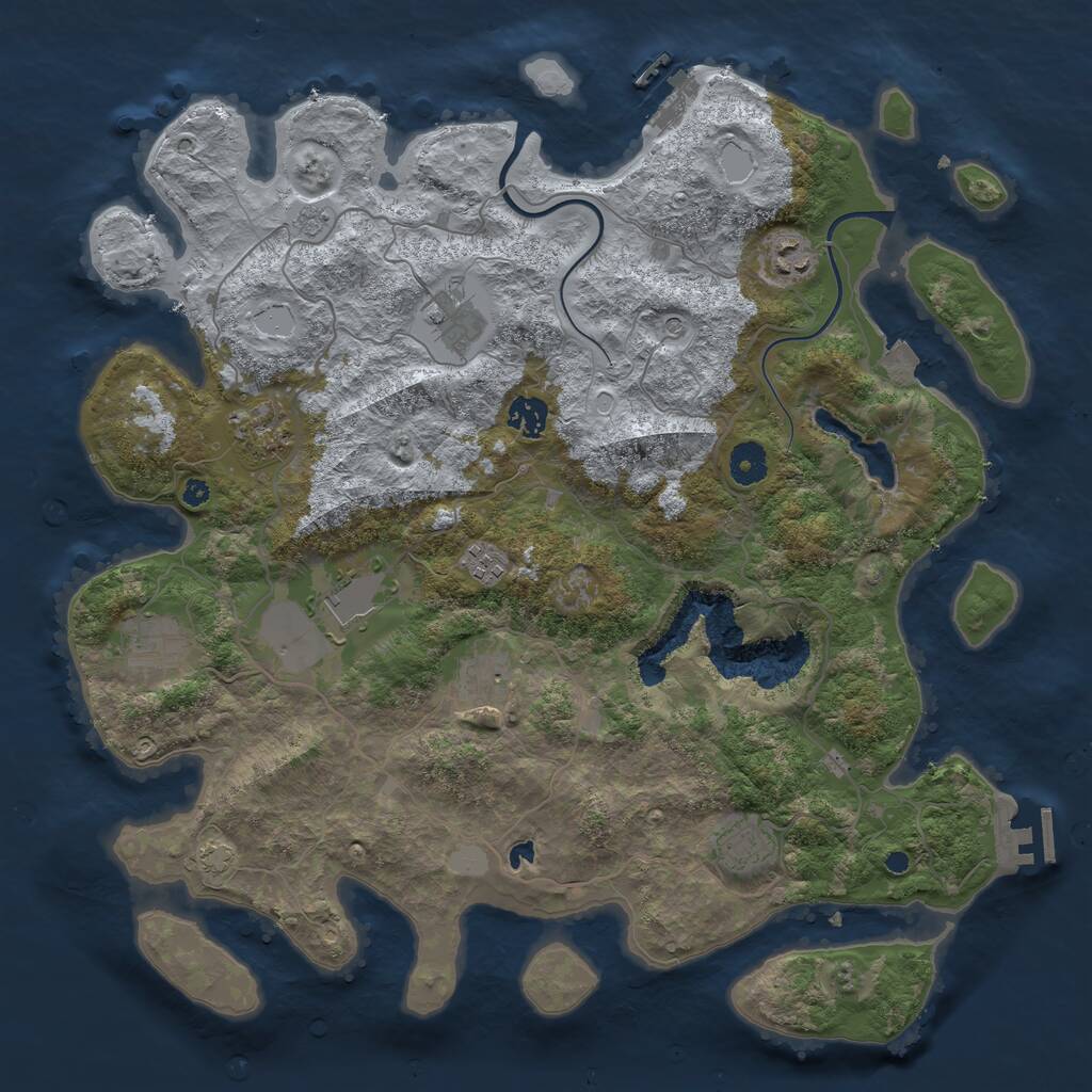 Rust Map: Procedural Map, Size: 4000, Seed: 1262795966, 15 Monuments