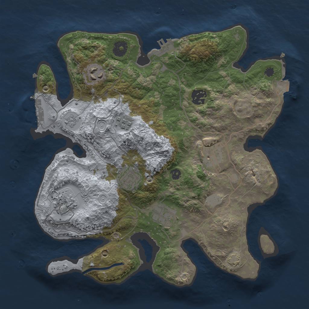 Rust Map: Procedural Map, Size: 3000, Seed: 829574629, 14 Monuments