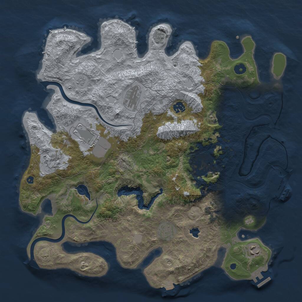 Rust Map: Procedural Map, Size: 4000, Seed: 9362487, 14 Monuments
