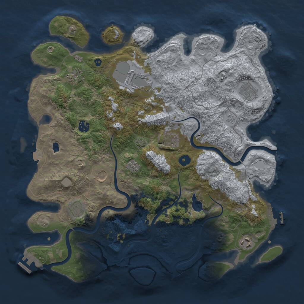 Rust Map: Procedural Map, Size: 4000, Seed: 1984645807, 15 Monuments
