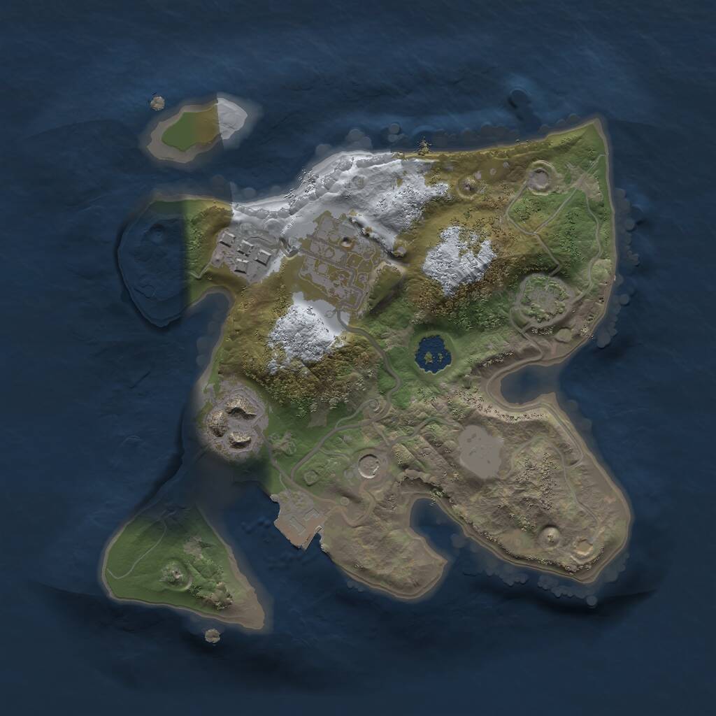Rust Map: Procedural Map, Size: 2000, Seed: 1438210287, 6 Monuments