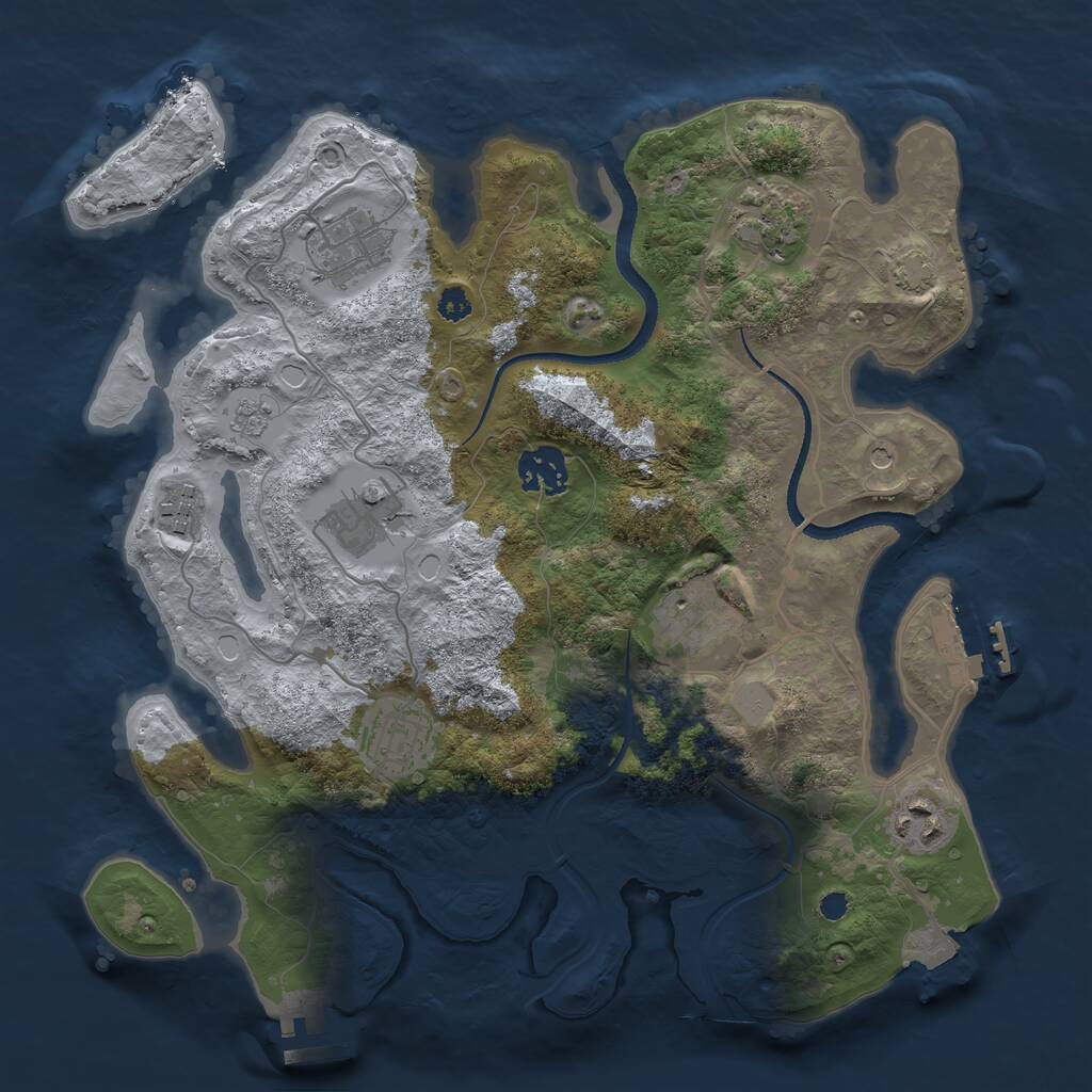 Rust Map: Procedural Map, Size: 3250, Seed: 22012024, 14 Monuments