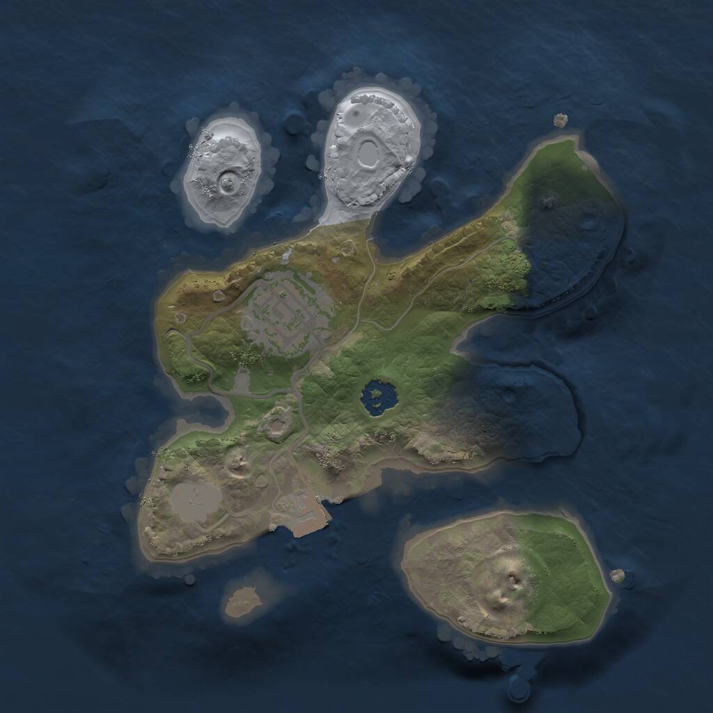 Rust Map: Procedural Map, Size: 2000, Seed: 2033323313, 2 Monuments