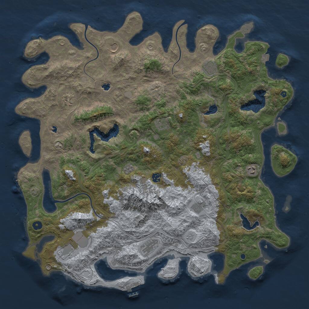 Rust Map: Procedural Map, Size: 5000, Seed: 23875, 15 Monuments
