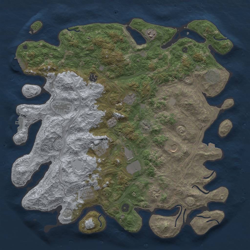 Rust Map: Procedural Map, Size: 4500, Seed: 1813067466, 19 Monuments