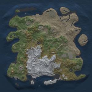 Thumbnail Rust Map: Procedural Map, Size: 3700, Seed: 744995411, 16 Monuments