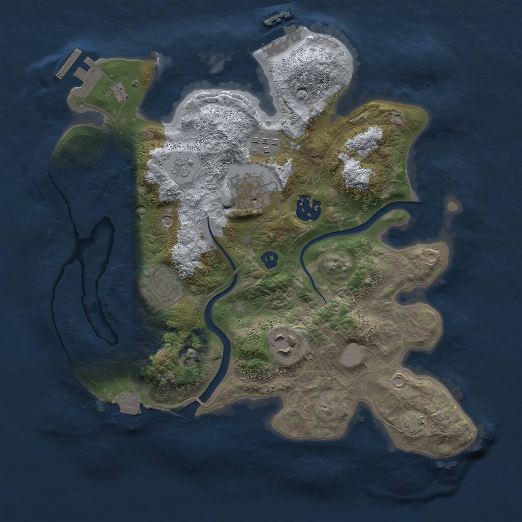 Rust Map: Procedural Map, Size: 3000, Seed: 22710, 11 Monuments