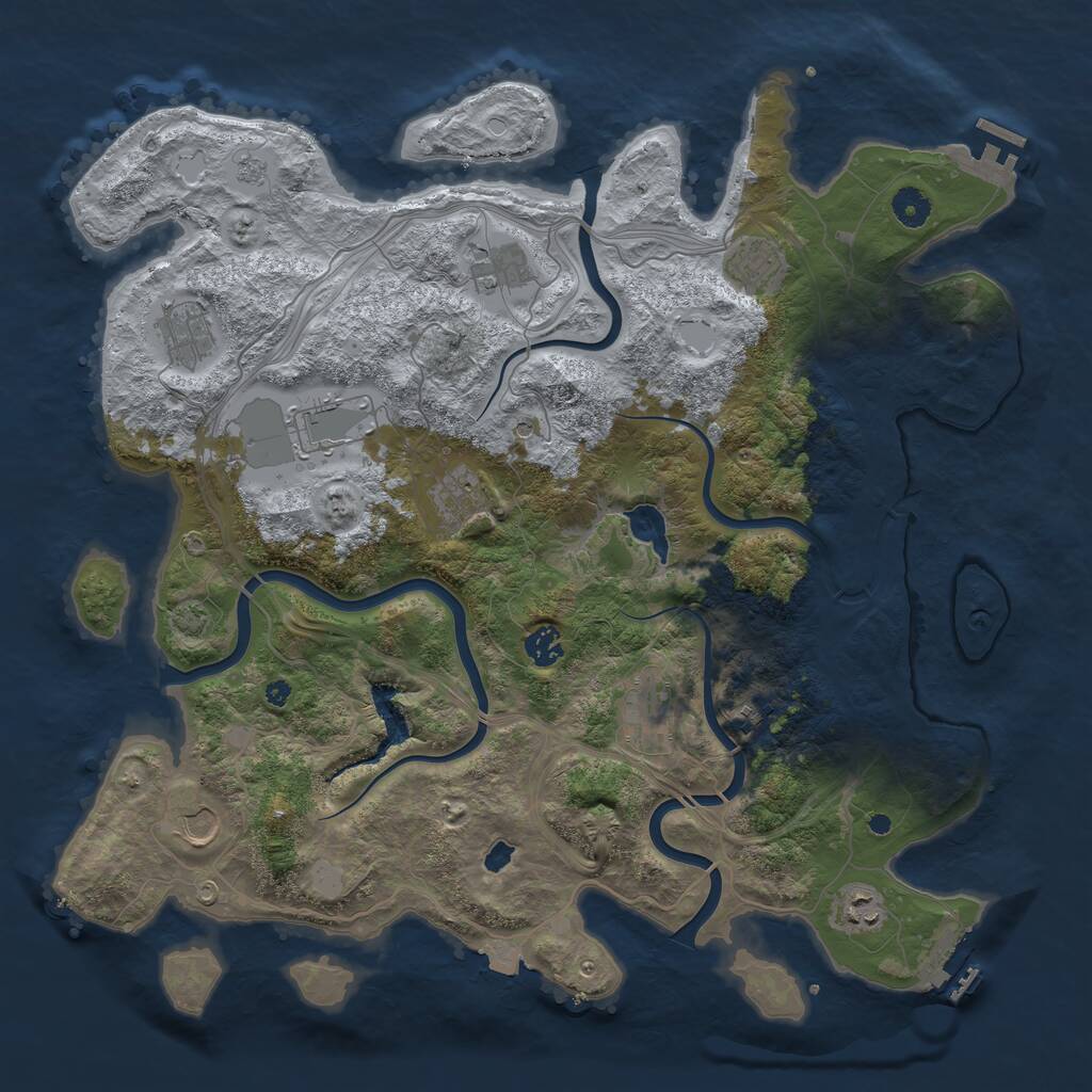 Rust Map: Procedural Map, Size: 4250, Seed: 790957268, 16 Monuments
