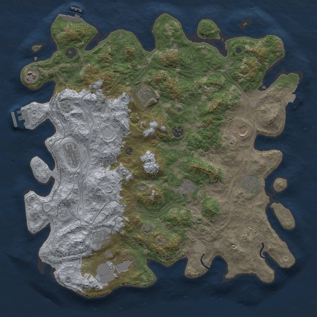 Rust Map: Procedural Map, Size: 4250, Seed: 124802, 17 Monuments