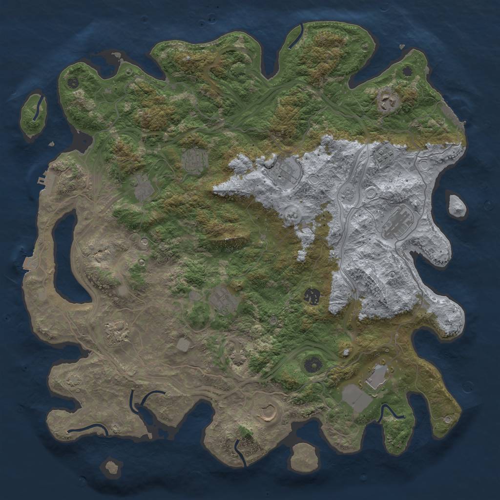 Rust Map: Procedural Map, Size: 4500, Seed: 1978966869, 19 Monuments