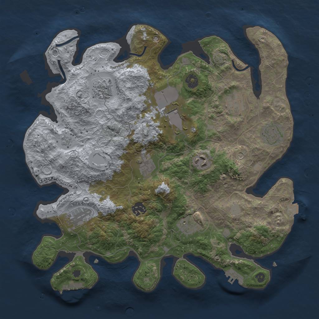 Rust Map: Procedural Map, Size: 3500, Seed: 561940848, 17 Monuments