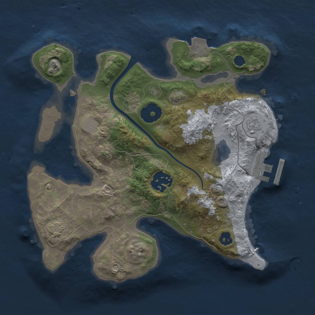 Rust Map: Procedural Map, Size: 2400, Seed: 1984626383, 5 Monuments