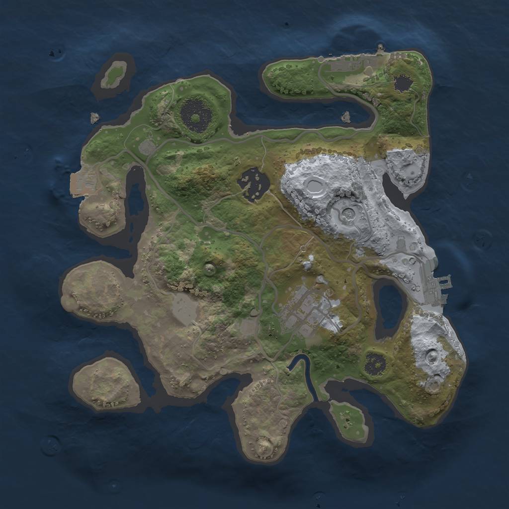 Rust Map: Procedural Map, Size: 2400, Seed: 176001352, 8 Monuments
