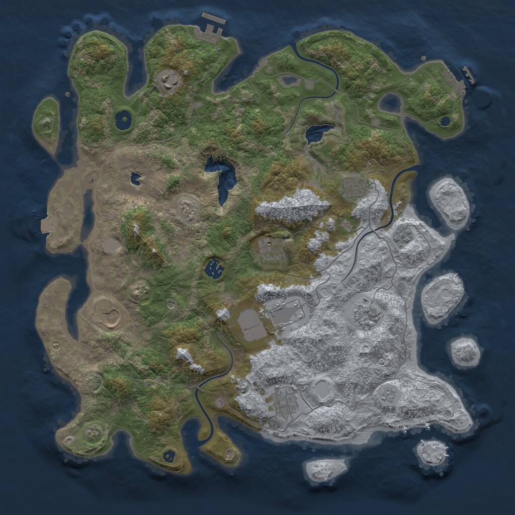 Rust Map: Procedural Map, Size: 4200, Seed: 19612024, 15 Monuments