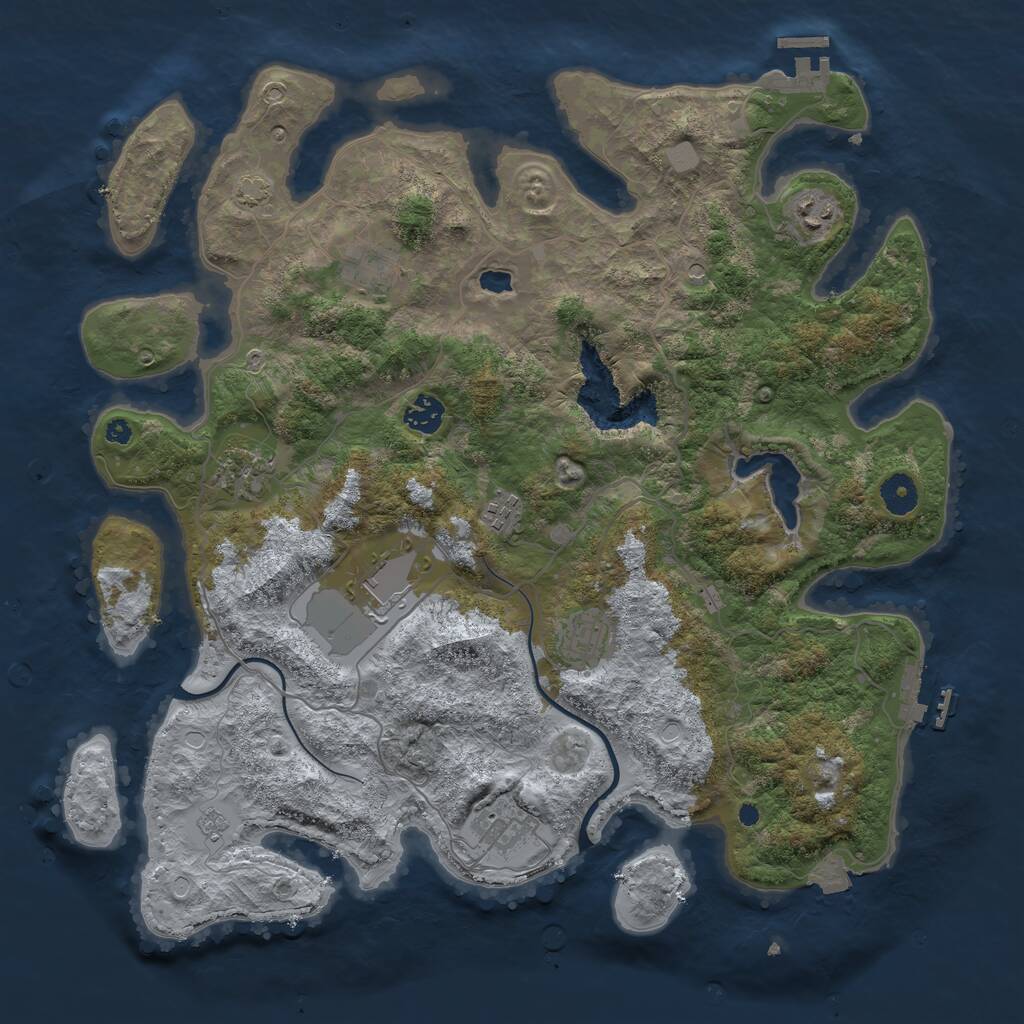 Rust Map: Procedural Map, Size: 4000, Seed: 767460893, 14 Monuments