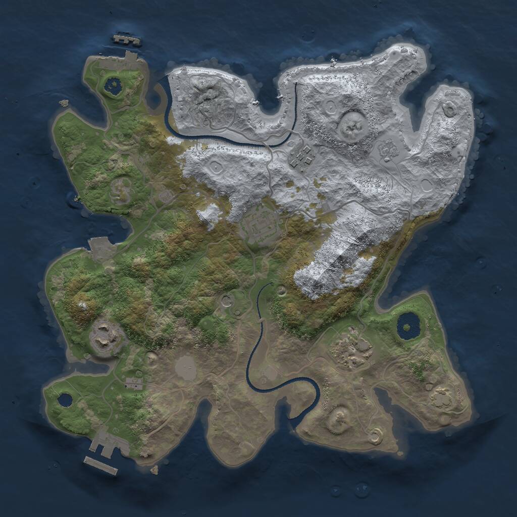 Rust Map: Procedural Map, Size: 3000, Seed: 1234111, 10 Monuments