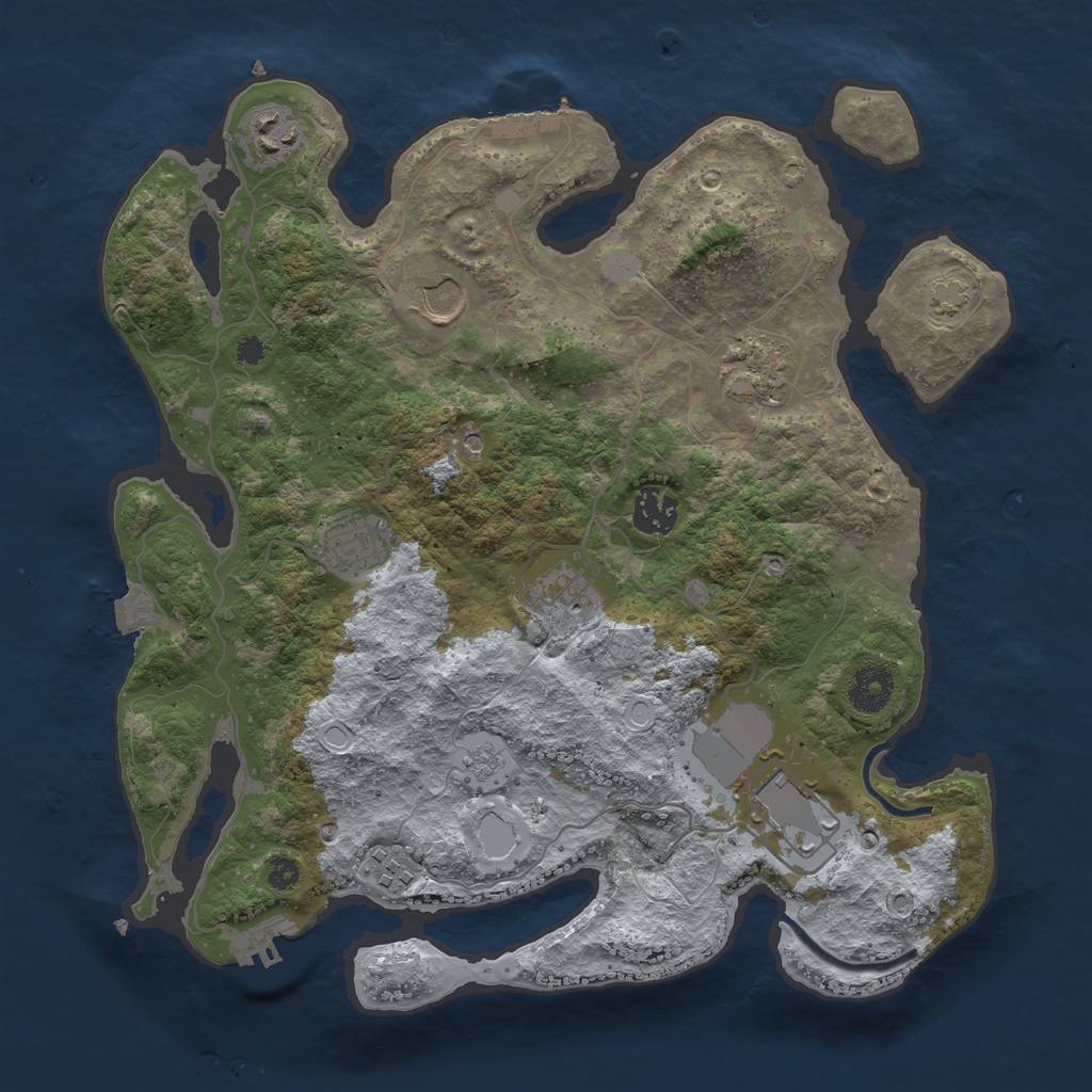 Rust Map: Procedural Map, Size: 3500, Seed: 1543091439, 16 Monuments