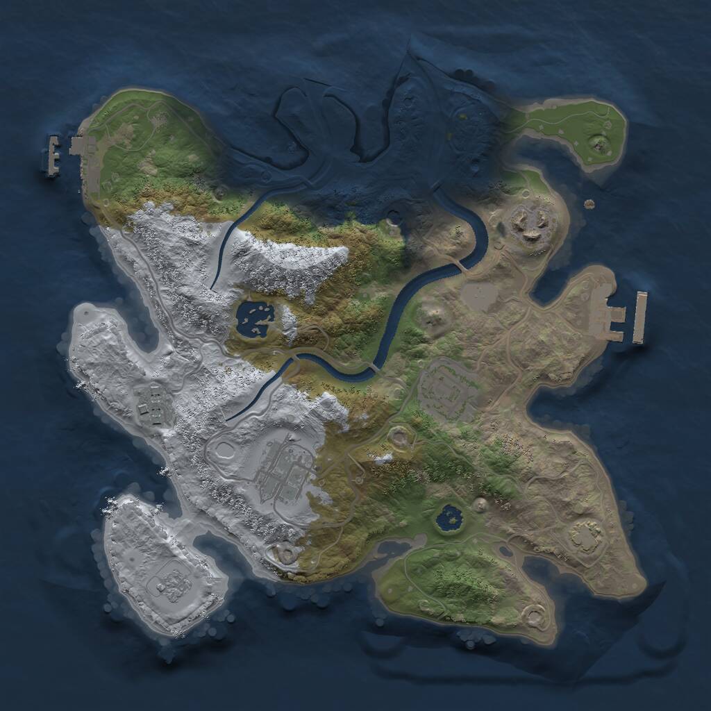 Rust Map: Procedural Map, Size: 2764, Seed: 1071613633, 11 Monuments