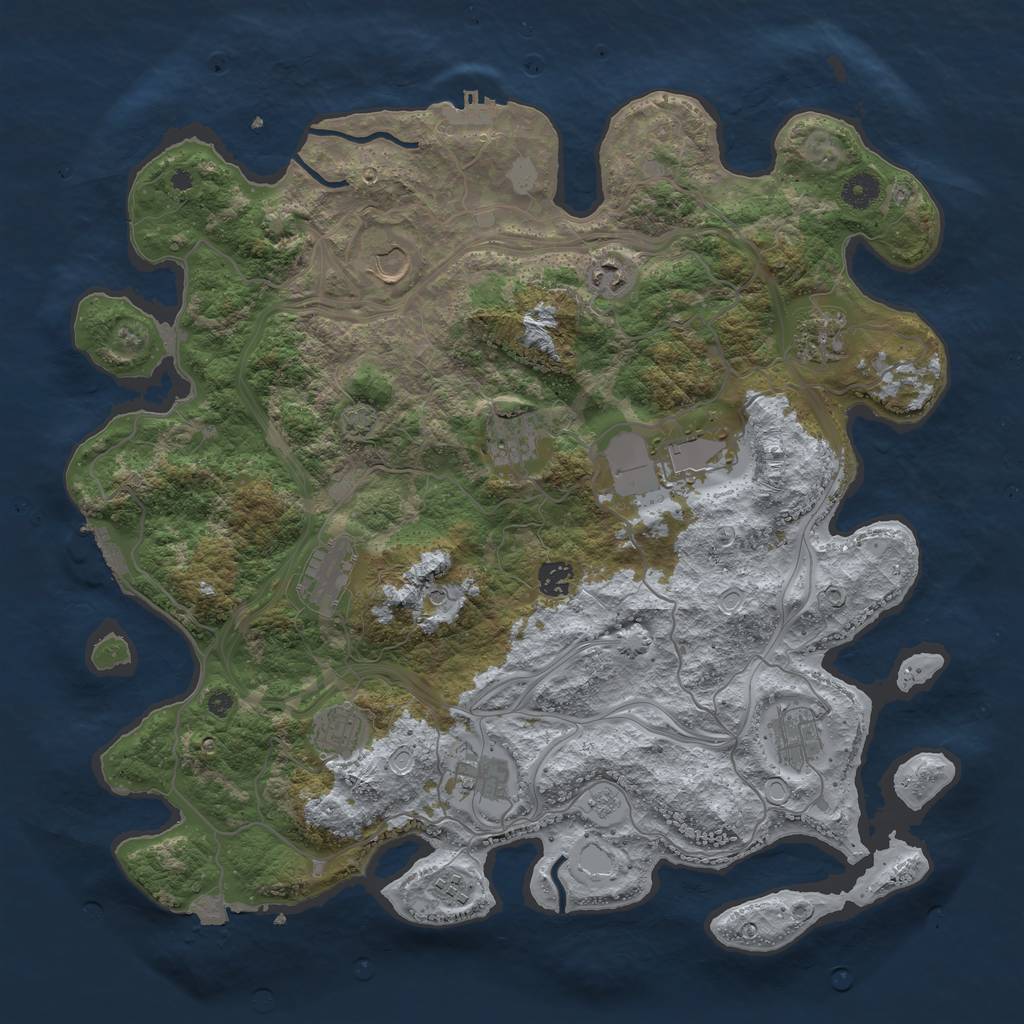 Rust Map: Procedural Map, Size: 4250, Seed: 7120, 19 Monuments