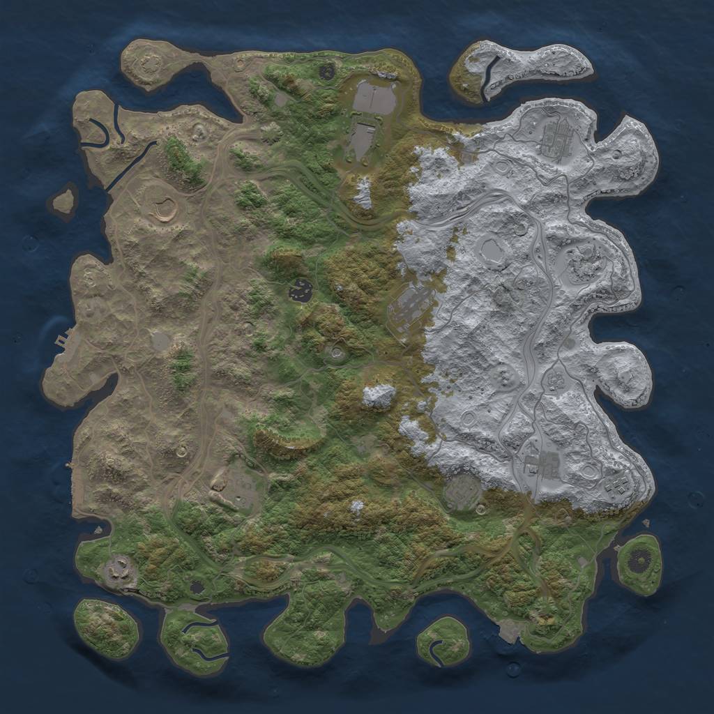 Rust Map: Procedural Map, Size: 4500, Seed: 81627931, 19 Monuments