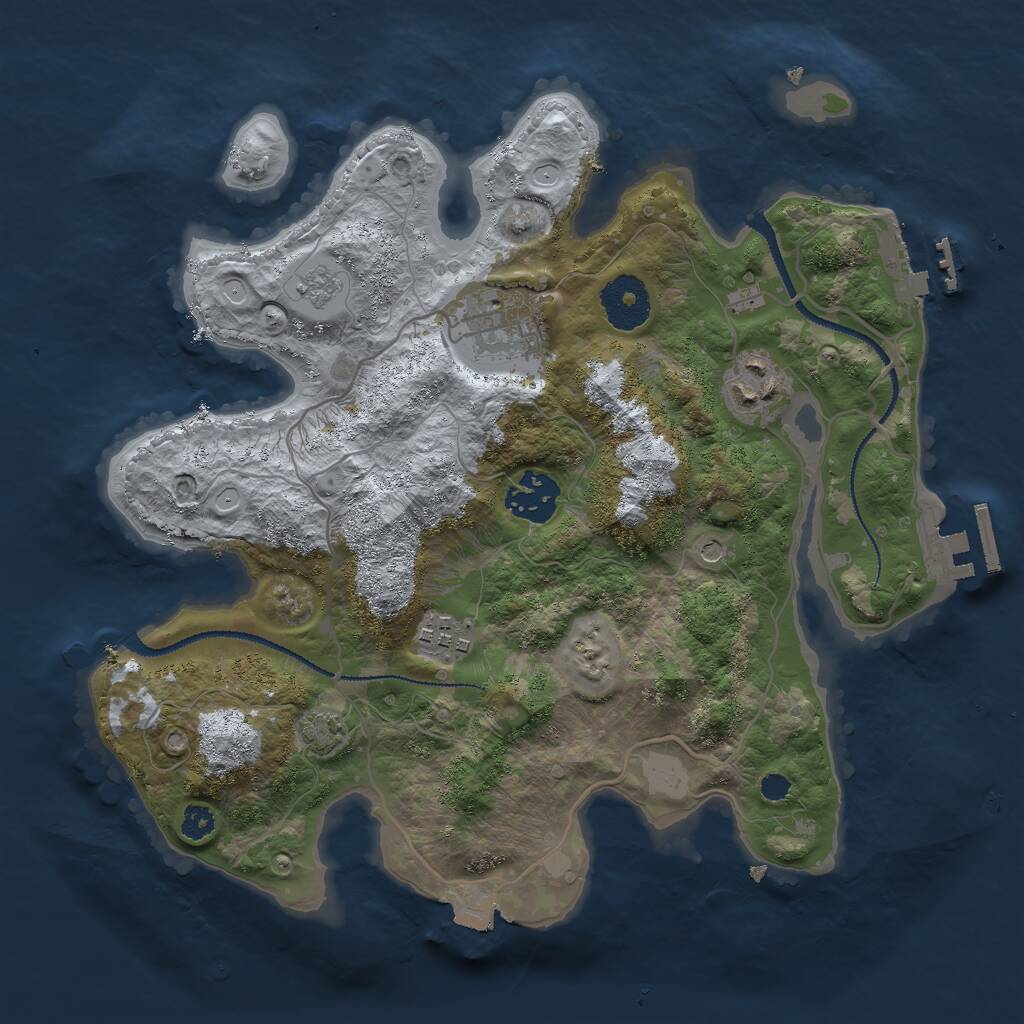 Rust Map: Procedural Map, Size: 3000, Seed: 1514898830, 10 Monuments